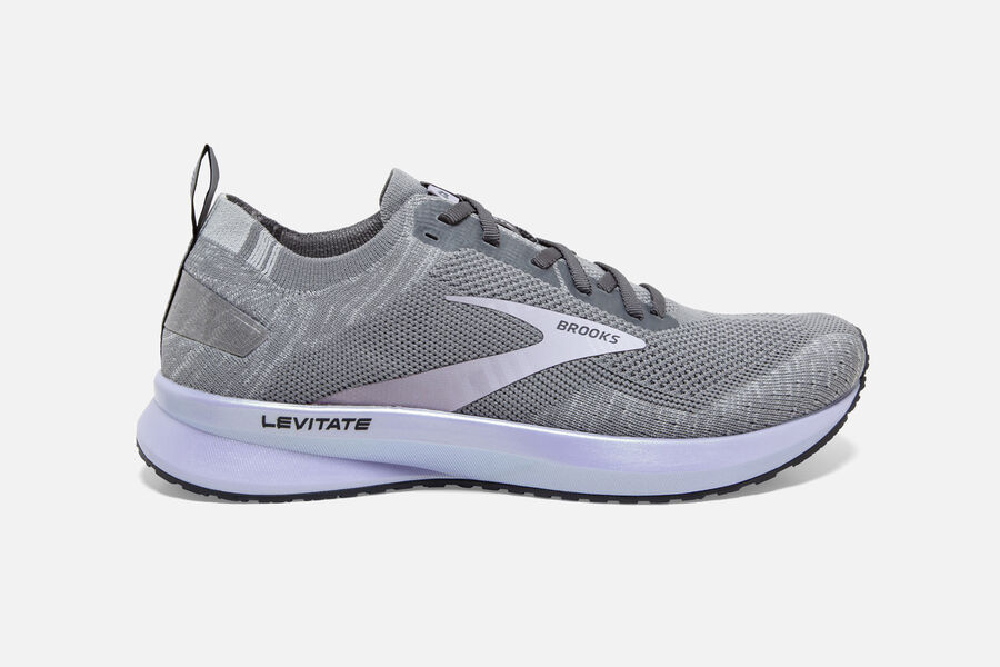 Zapatillas Running Brooks Levitate 4 Mujer Gris/Negras/Moradas España AHGQ82061